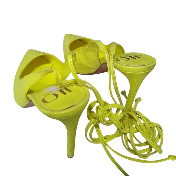 [H440] Jennifer Lopez Yellow Stiletto Heels with Slingback - Picture 4 of 8